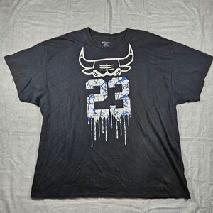 3Forty Inc Mens 3XL‎ Black Chicago Basketball 23 Drip Graphic T-Shirt Cotton Tee